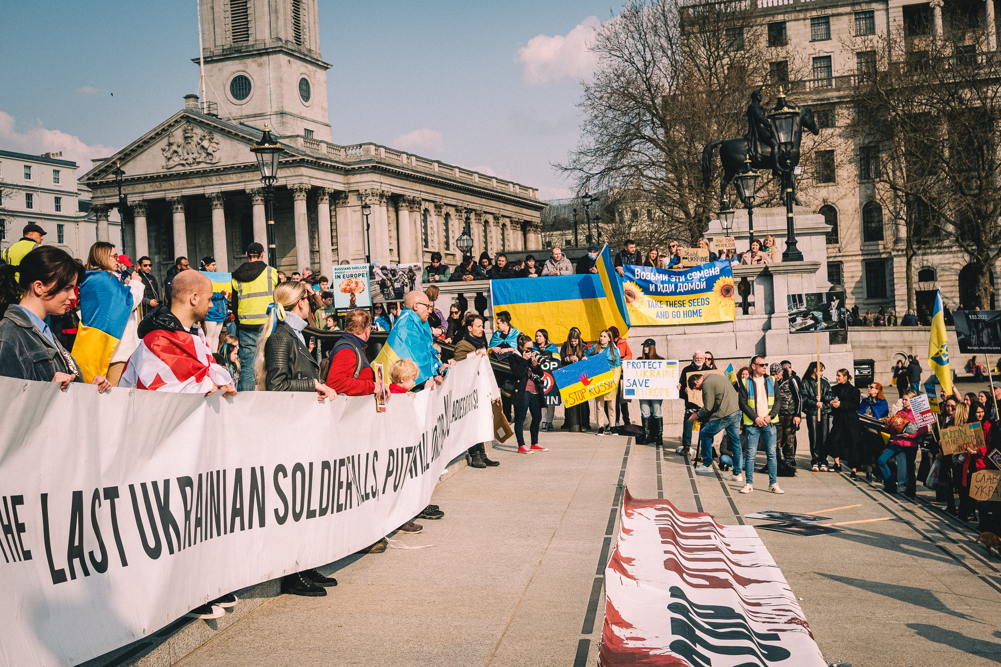 Rally to Support Ukraine at Trafalgar Square, London